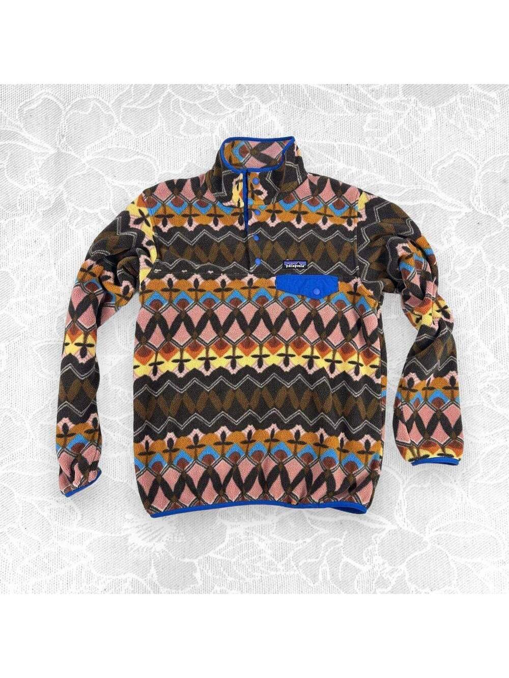 Patagonia Lightweight Synchilla Snap-T Fleece Pullover Companions Big Anthos - M